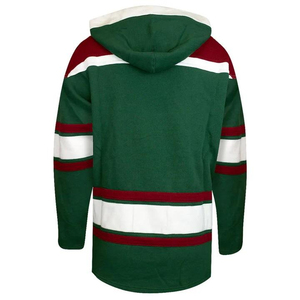 High Quality Embroidery Hockey Hoodies Custom Made Winter Fleece Ice Hockey Hoodie with Laces Ice Hockey Hoodie OEM Service - Product Image 2
