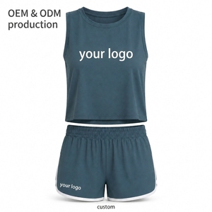 Ensemble décontracté pour femme de pickleball : débardeur sans manches et short, séchage rapide, col rond, tricoté, tenue de sport printemps-été - Product Image 3