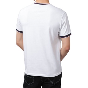 เสื้อยืดคอกลมชาย แขนสั้น ผ้าฝ้ายสีขาวล้วน แต่งขอบคอแบบริบ  สไตล์ลำลอง สตรีทแวร์  รับผลิตจากโรงงานโดยตรง (OEM) - Product Image 5