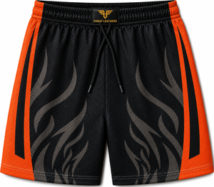 Double <b>Layer</b> Sublimation Leopard Print Breathable Mesh Polyester Men's Gym Shorts 5 Inch Inseam Drawstring Closure <b>Mid</b> Waist - Product Image 3