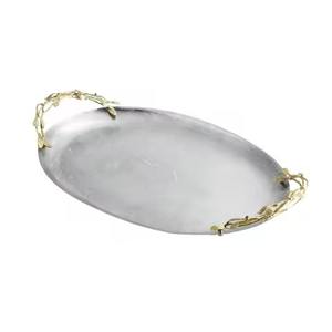 Bandeja de Servicio Metálica de Calidad Superior, Plato Decorativo para Exhibición de Alimentos y Bebidas, para Decoración de Ceremonias de Compromiso y Recepciones - Product Image 5