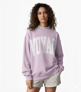 Women's Casual Oversized Mockneck Long Sleeve Breathable Autumn Winter Fashion Lined Sweatshirt Front Logo Polyester / Cotton - Product Image 1