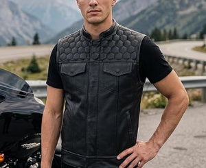 Gilet de moto punk pour homme 100 % polyester anti-plis séchage rapide sans manches pour l'extérieur et la conduite hivernale - Product Image 3