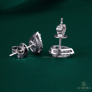 Modern Pear Shape Lab Created Diamond Halo <b>Earrings</b> Luxury Cluster Pure Shine Studs for Premium Anniversary Celebration Gift - Product Image 5