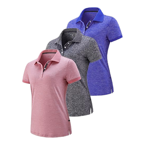 Womens Short Sleeve <b>Polo</b> Shirt Solid Color Knitted Breathable Casual Golf Tennis Outdoor Wear Green Gray <b>Orange</b> - Product Image 5