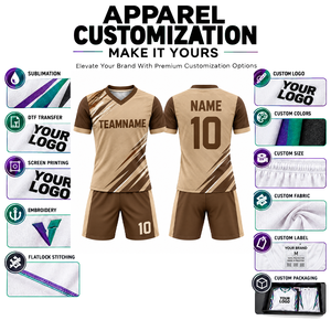 Ensemble de maillots de football personnalisés de qualité supérieure, col en V, manches courtes, 100% polyester, impression sublimée, évacuation de l'humidité, pour hommes adultes - Product Image 3