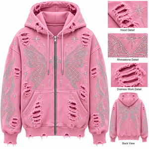 Sudadera con capucha 2K Crystal, sudadera con capucha Y2K colorida, sudadera con capucha Y2K estilo streetwear, sudadera con capucha Y2K de moda, sudadera retro multicolor, sudadera con capucha retro con pedrería - Product Image 6