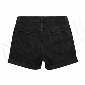 Womens Mid Weight Structured <b>Denim</b> Shorts Featuring <b>Stretch</b> Comfort Fabric Super High Rise Design Premium Fashion Outfit - Product Image 2