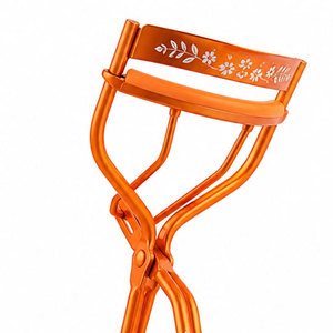 Orange Stainless Steel Eyelash <b>Curler</b> with Floral Design Lightweight Portable Makeup Tool for Easy Use - Product Image 5