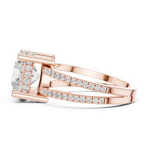 3 CT Lab Grown Diamond 14K Solid Gold <b>Split</b> VS VVS EF Round Brilliant Cut Solitaire <b>Ring</b> for Daily Wear Wedding Trendy Style - Product Image 5