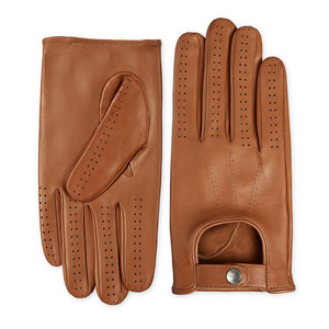 Gants de conduite en cuir marron pour hommes, professionnels, doux, respirants, design tendance, haute qualité, style rétro, vente en gros - Product Image 1