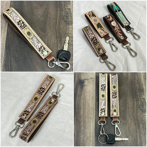 March Expo 2026 Porte-clés en cuir de vachette fait main style western avec dragonne personnalisée - Accessoire cadeau pour cowgirl - Product Image 3