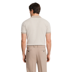 Polo en maille beige pour homme, manches courtes, respirant, coupe ajustée, style décontracté, idéal pour l'été, qualité supérieure, vêtements de style - Product Image 5