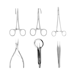 Kit d'instruments vétérinaires manuels pour petits animaux, 6 pièces, pour la coupe des griffes et les procédures chirurgicales, fabrication en usine, conforme aux normes de sécurité MOL - Product Image 1