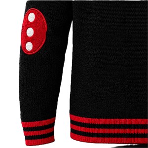 Custom <b>Red</b> Black DS Sorority Acrylic Knitted <b>Cardigan</b> for Women with Button Long Sleeve V-neck High Quality - Product Image 6