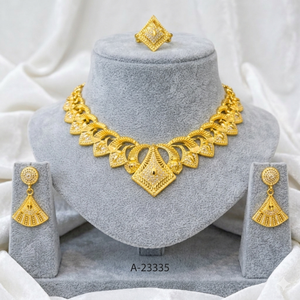 ชุดเครื่องประดับเจ้าสาวชุบทองคำจาก MOLL JEWELLERS ประดับด้วยเพชรซิคอน ทำจากโลหะผสมสังกะสี สร้อยคอและต่างหูทันสมัยสำหรับผู้หญิง รับรองคุณภาพ เหมาะสำหรับวันครบรอบ - Product Image 2