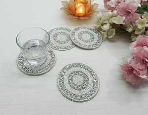NOVA STAR CRAFT Modern Seed Beads Embroidery Palms Tree Customizable Coasters Interior Decoration Colorful Handmade Beaded - Product Image 1