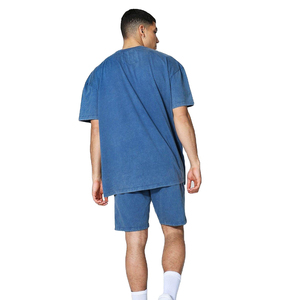 T-shirt vintage oversize pour homme 100% coton épais, écologique, imprimé, anti-boulochage, 200g, effet délavé à l'acide - Product Image 2