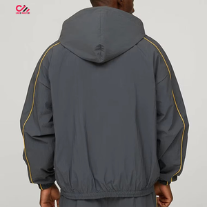 Veste coupe-vent unie personnalisée, imperméable, unisexe, et pantalon coupe-vent respirant, ensemble coupe-vent. - Product Image 5