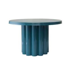 Table d'appoint en fer forgé artisanal de qualité supérieure, finition brillante marron moucheté, table sur piétement métallique, mobilier durable pour intérieur et extérieur, table unique - Product Image 2