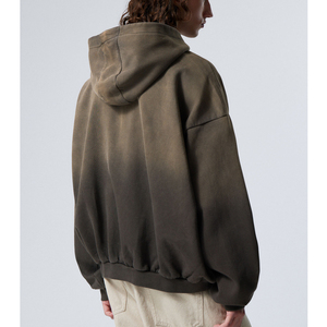 High Quality Cotton Oversize Men's Acid Wash Hoodies <b>Thick</b> <b>Fleece</b> Drop Shoulder Plain Blank Custom Men Hoodies Manufacturer - Product Image 4