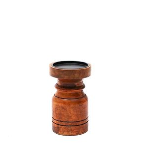 Support de bougie rond en bois vieilli, fait main, pour bougies cylindriques et coniques, 1 couleur, pour décoration de mariage et de maison - Product Image 3