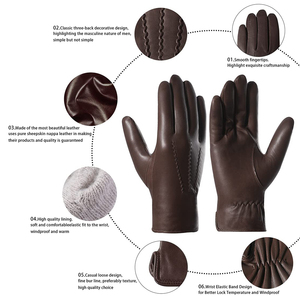 Nouveaux gants de luxe pour hommes, mode haut de gamme, en cuir véritable, pour l'automne et l'hiver, mitaines de conduite, prix abordable, OEM - Product Image 3