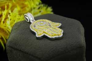 Pendentif Main de Fatima en Argent 925 avec Diamant Moissanite VVS, Talisman Hip-Hop, Cadeau - Product Image 6