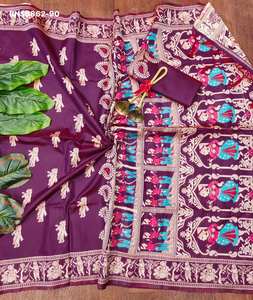 Colección de Sarees y Blusas de Seda Baluchari con Diseño Tejido, Ideales para Festivales, Compra en Línea en India Saree Love - Product Image 2