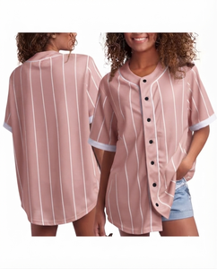 Dusty <b>Pink</b> Woman's Baseball Jersey Wholesale Custom Design Teamwear Sport Breathable 100% Polyester Mesh <b>Tie</b>-Dyed Front Short - Product Image 1