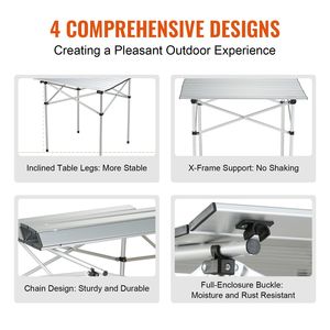 Ultra Lightweight Aluminum <b>Folding</b> Camping <b>Table</b> Portable Outdoor Side <b>Tables</b> Compact Work <b>Table</b> with Carry Bag - Product Image 5