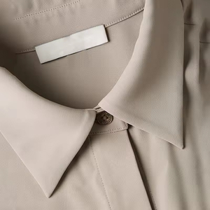 Chemise décontractée beige en crêpe pour femme grande taille, pantalon large en molleton polyester/coton respirant, tenue décontractée OEM islamique et modeste - Product Image 4