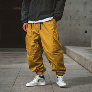 Pantalon de survêtement coupe-vent décontracté en nylon pour homme, avec cordon de serrage à la taille, pantalon de pluie streetwear pour homme - Product Image 6