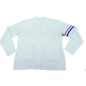 Cardigan en tricot uni à col en V et manches longues pour homme, style universitaire, coupe oversize, boutonné, pour tenue décontractée - Product Image 3
