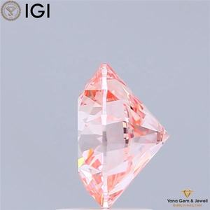 VS1 Clarity Fancy Vivid <b>Pink</b> Color CVD Lab Grown Diamond 2.00 CARAT ROUND Cut with IGI Certificate 8.18 MM for Engagement Ring - Product Image 5