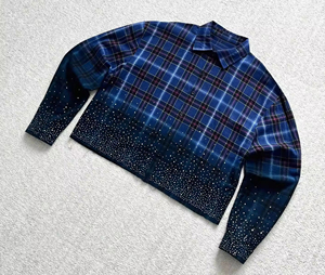 Camisa de Franela Casual de Manga Larga para Hombre, Primavera, 100% Algodón, Anti-Pilling, OEM, Logotipo Personalizado, Transpirable, Tejido de Punto, con Pedrería - Product Image 2