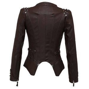 Nueva Llegada Chaqueta de Lona y Cuero Genuino para Mujer, Color Sólido, Transpirable, de Secado Rápido, Tejida, Bajo MOQ, Precio al por Mayor, Teñido Liso - Product Image 2