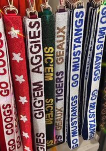 Sangle de sac à bandoulière large brodée et perlée, poignée de remplacement, ceinture d'épaule, sash de supporter pour matchs sportifs, accessoires en perles de rocaille - Product Image 5