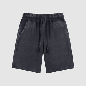 Shorts de sport pour hommes personnalisés avec logo, respirants, en maille, avec cordon de serrage, 100% coton, motif uni, été, plage, décontracté - Product Image 6