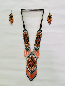 Conjunto de collar y aretes tribales hechos a mano, joyería bohemia para boda, regalo para ella. - Product Image 5