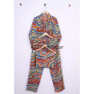 Ensemble de vêtements de nuit d'hiver romantique de luxe pour femmes, nouveau design, pyjama en coton doux et lisse, vêtements de nuit longs - Product Image 1