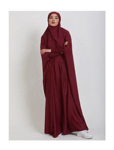 Robe de prière une pièce, Orange, Jilbab, à capuche, Abaya, manches smocks, vêtements islamiques, dubaï, arabie saoudite, modeste, turque - Product Image 6