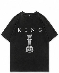 Blank Solid Front Digital Printing Men's Short Sleeve T-Shirt Casual O-Neck Jersey 100% Cotton Black - Product Image 1