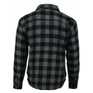 Custom <b>Mens</b> Adults Black Grey Plaid <b>Flannel</b> Motorcycle Shirt Full Aramid Lined CE Level 2 Armored Breathable Riding <b>Jacket</b> Plus - Product Image 4