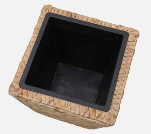 Eco Friendly Biodegradable Set 3 Square Water Hyacinth Planter Pots Waterproof <b>Liner</b> Rustic Style Best Selling Home Garden - Product Image 4