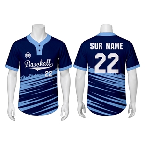 Maillots de baseball personnalisés pour adultes très demandés – Tenues d'équipe haut de gamme 100 % polyester respirant à séchage rapide, col en V – Fournisseur en gros - Product Image 1