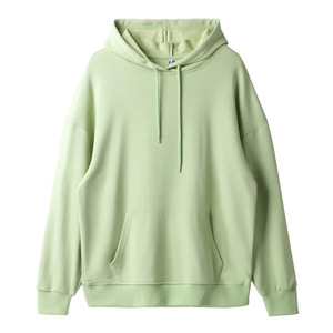 <b>Pink</b> Oversized Hooded <b>Sweatshirt</b> Unisex Casual Cotton Fleece Plain Solid Color Pocket Design Autumn Wear - Product Image 4