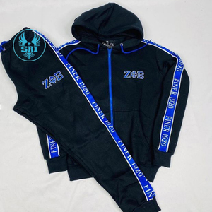 Survêtement en molleton de coton brodé Zeta Phi Beta Sorority pour femmes |   Survêtement de jogging personnalisé pour femmes brodé ZPB Sorority - Product Image 3