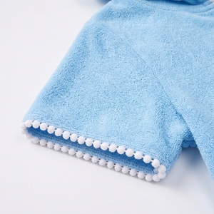 Nouvelle robe de bain à capuche personnalisée pour filles, 100% polyester, séchage rapide, mini, mignonne, fermeture éclair sur le devant, sans manches, ourlet à volants, plage, piscine - Product Image 6