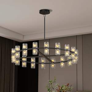 36 Inches Luxury <b>LED</b> Crystal Chandeliers Simple Modern Dining & <b>Living</b> <b>Room</b> Decorative <b>Lights</b> Includes Bulbs-<b>For</b> Home Decor - Product Image 1